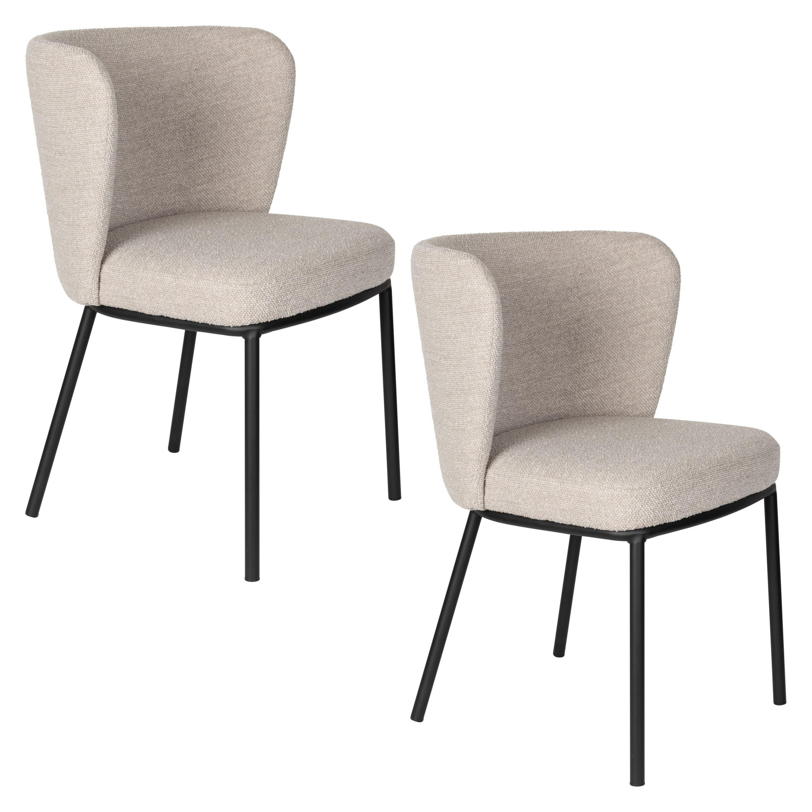 ESSZIMMERSTUHL Guus Beige - 2 er Set - Beige, Metall (55/77/53cm) - Housecraft Living