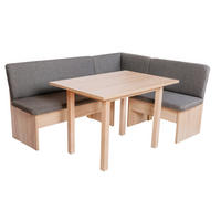 ECKBANKGRUPPE Die Vielseitige Tisch II - Eichefarben/Grau, Holzwerkstoff/Buchenholz (145/86/185cm) - Kundler Home