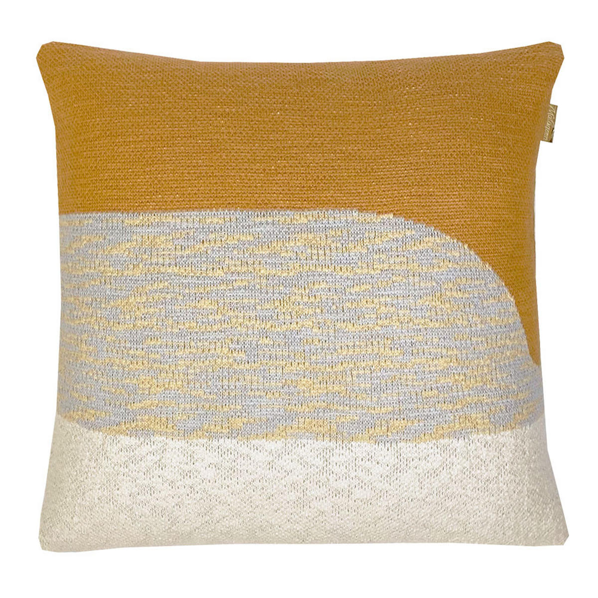 DEKOKISSEN Sonnenuntergang gestrickt Gelb 50x50 - Gelb, Textil (50/50/12cm) - Malagoon