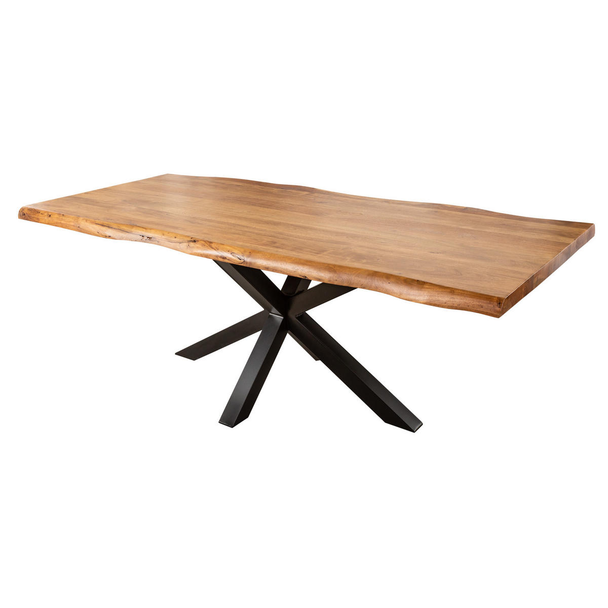 ESSTISCH MAMMUT NATURE Akazie 220cm - Schwarz/Braun, Holz/Metall (100/220/77cm) - riess-ambiente