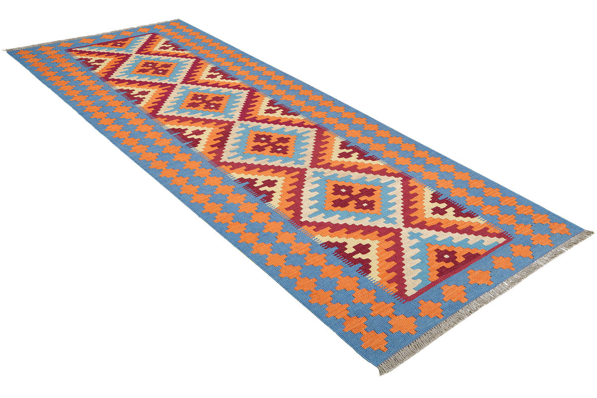 HANDWEBTEPPICH Kelim Gashgai Beige 240/86 cm Schurwolle - Beige, Textil (86/240cm) - Looma