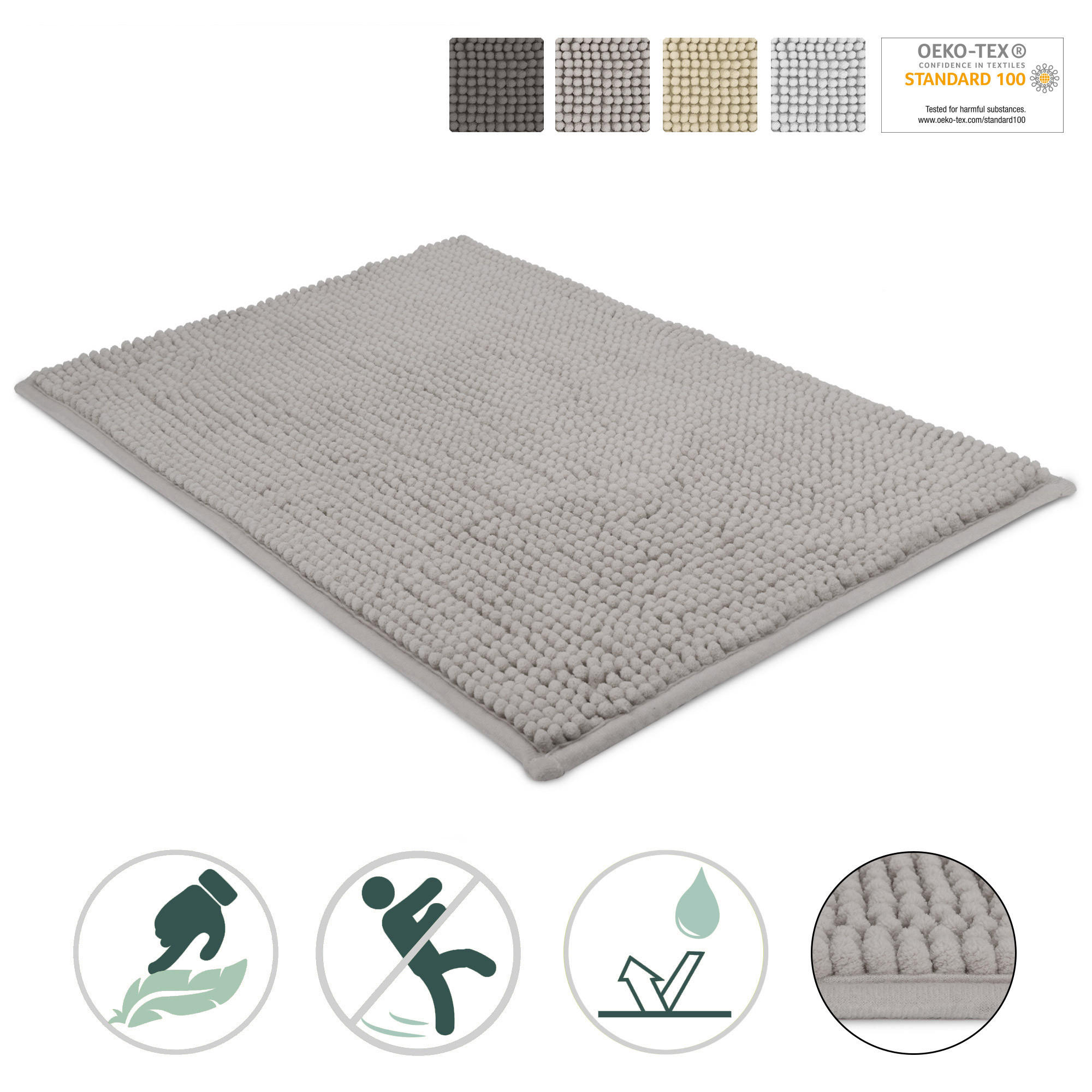 VORLEGER MATTE BeauMare WR 70/120 cm Hellgrau - Hellgrau, Textil (70/120cm) - Beautissu 