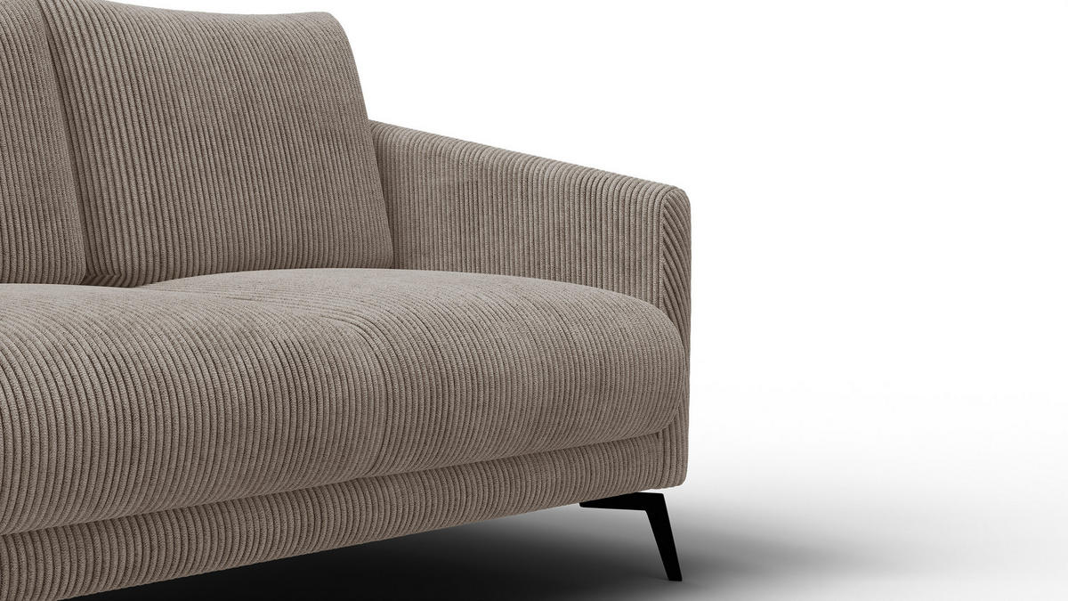 SOFA VILT 2-Sitzer, taupe - Taupe/Schwarz, Holzwerkstoff/Textil (142/89/94cm) - Courtois Laville