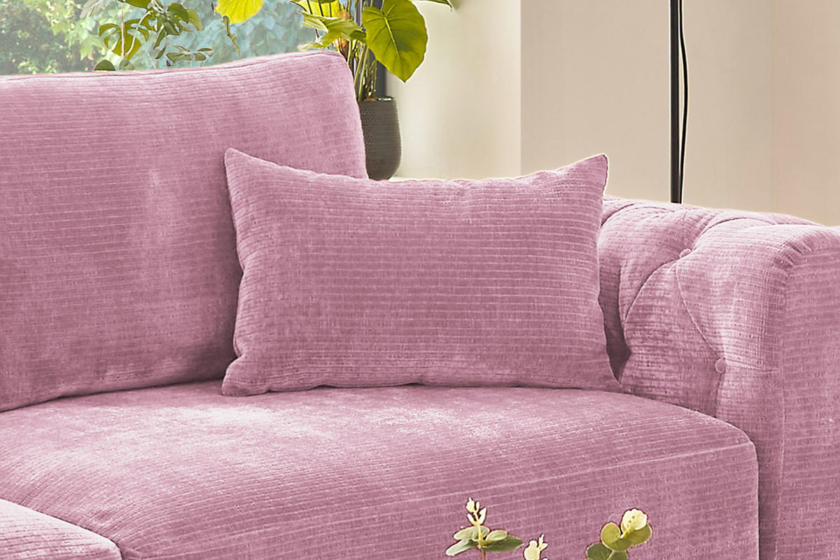 SPITZKISSEN RECHTECKIG SEPHI Cord - Pink, Textil (60/60cm) - KAWOLA