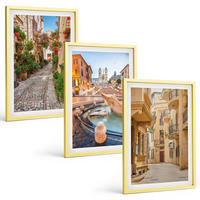 BILDER SET 3er Set - 40x60 cm Goldrahmen - Die bezaubernden Straßen des Brunnens - Goldfarben, Kunststoff (40/60cm) - TULUP