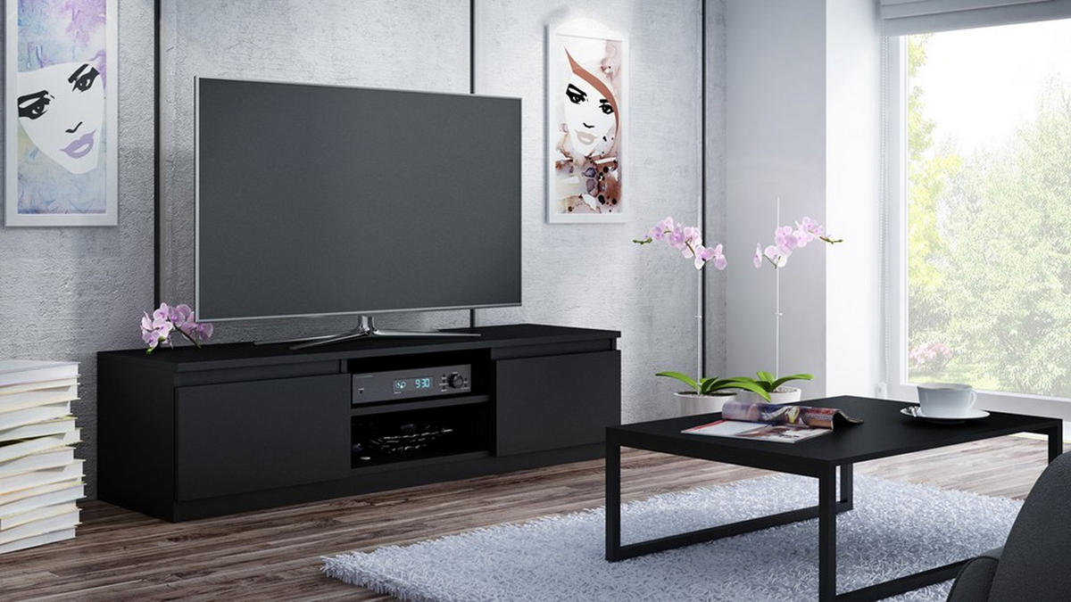 TV SKRINKA - čierna, kompozitné drevo (140/36/40cm) - RAUMHIRSCH FURNITURE