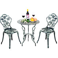 ESSTISCH-SET 3-teilig Grün - Grün, Metall - COSTWAY