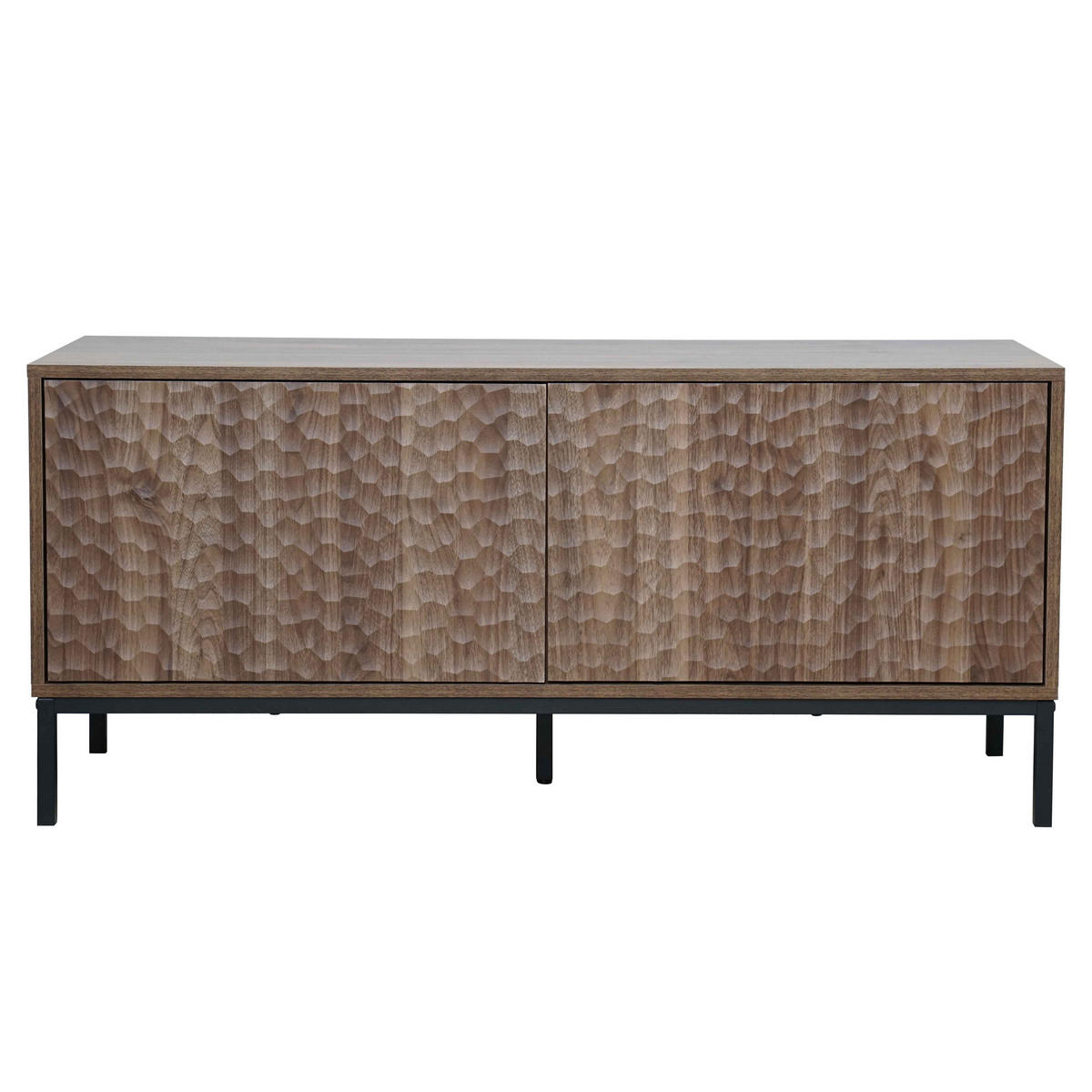 TV-SCHRANK, dunkles Holzeffekt - Braun, Holz (40/54/120cm) - Oviala