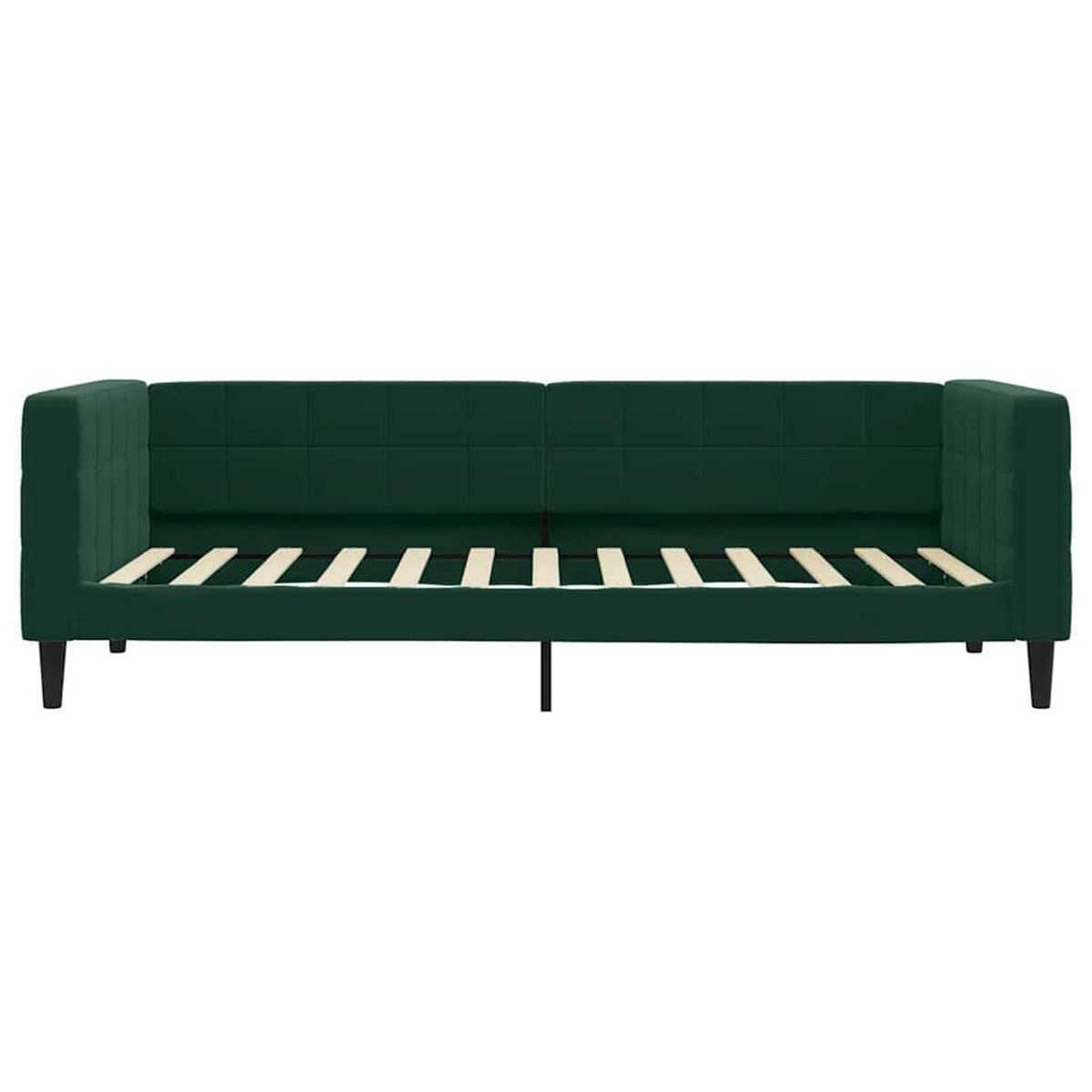 TAGESBETT Dunkelgrün 90/200 Cm Samt - Grün, Textil (90/200cm) - vidaXL