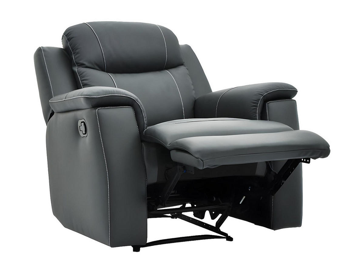 RELAXSESSEL - 1 -Sitzer - Leder - anthrazitgrau - EVASION - Anthrazit, Leder (95/100/96cm) - Vente-Unique