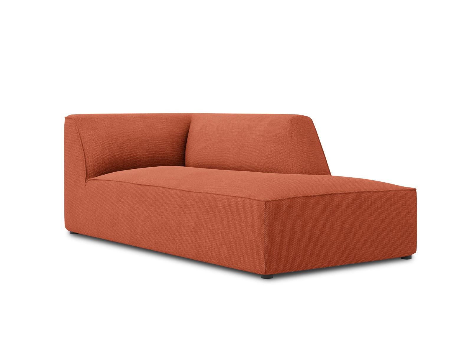 CHAISELONGUE rechts Ruby aus strukturiertem Stoff koralle - Koralle, Textil (93/69/180cm) - Micadoni