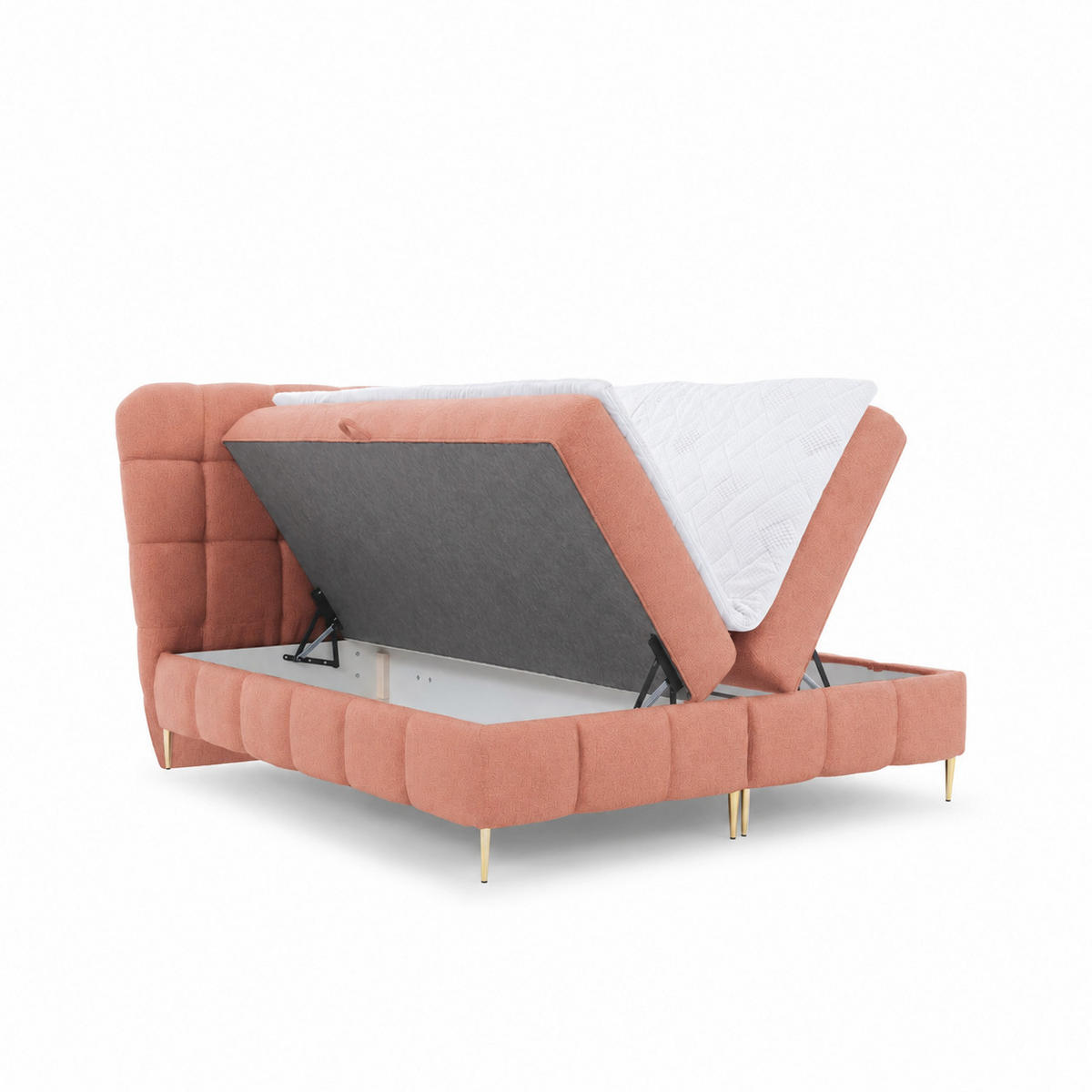 BOXBETT mit Stauraum in 140x200 cm in Altrosa - Mauve, Textil (140/200cm) - Home Collective