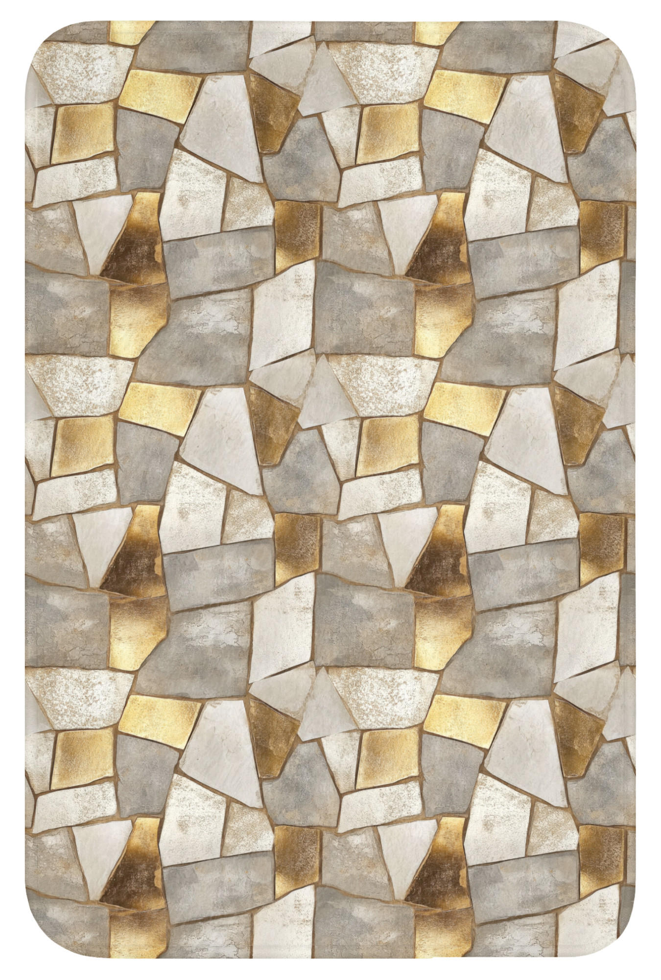WC-VORLEGER Mosaik - Marmor - Gold WC Teppich 40x60 cm - Champagner, Kunststoff/Textil (40/1cm) - OnlyWow