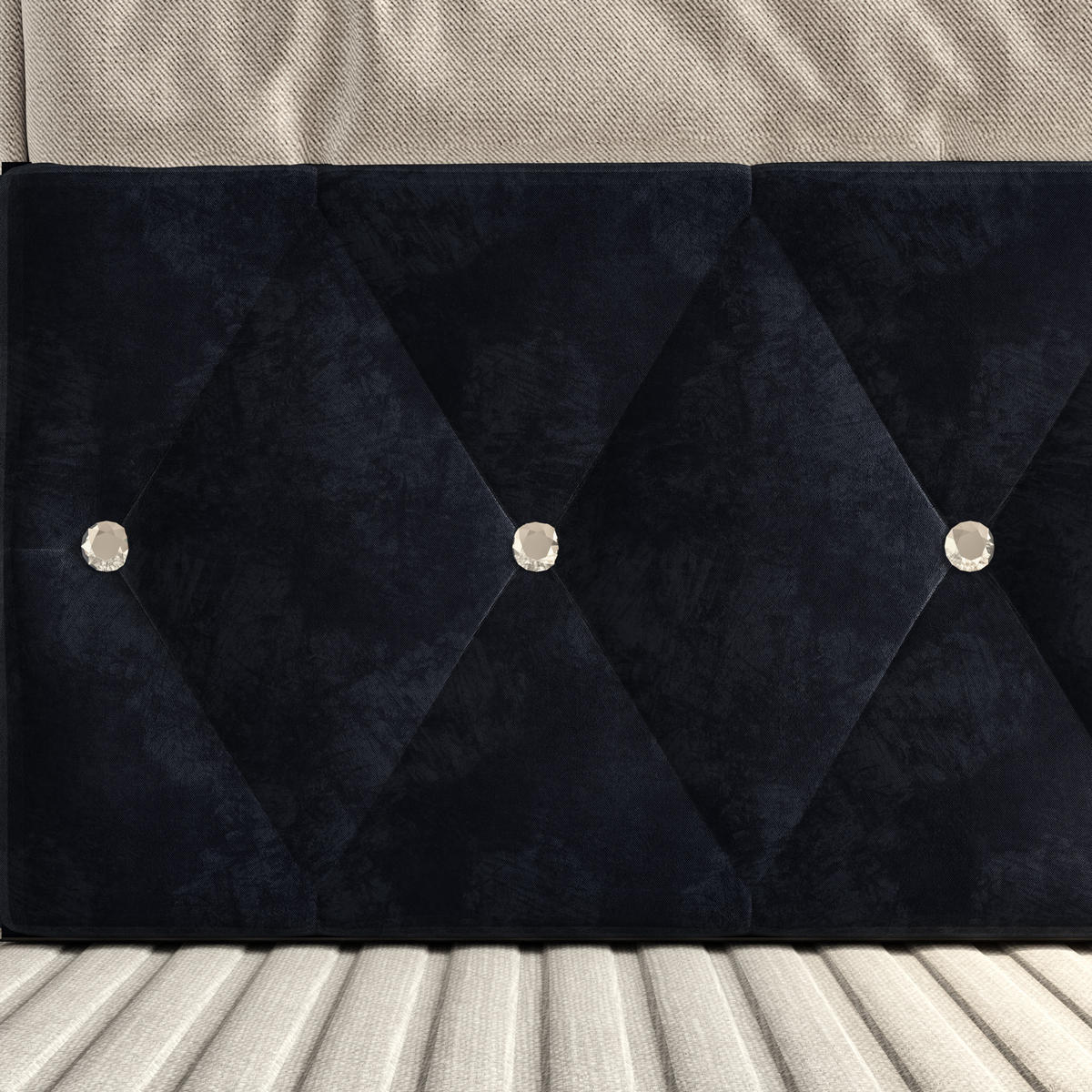 POLSTERBETT 160x200 cm Bettkasten Samt Knopfheftung schwarz - Schwarz, Holz (160/200cm) - LEBENLANG