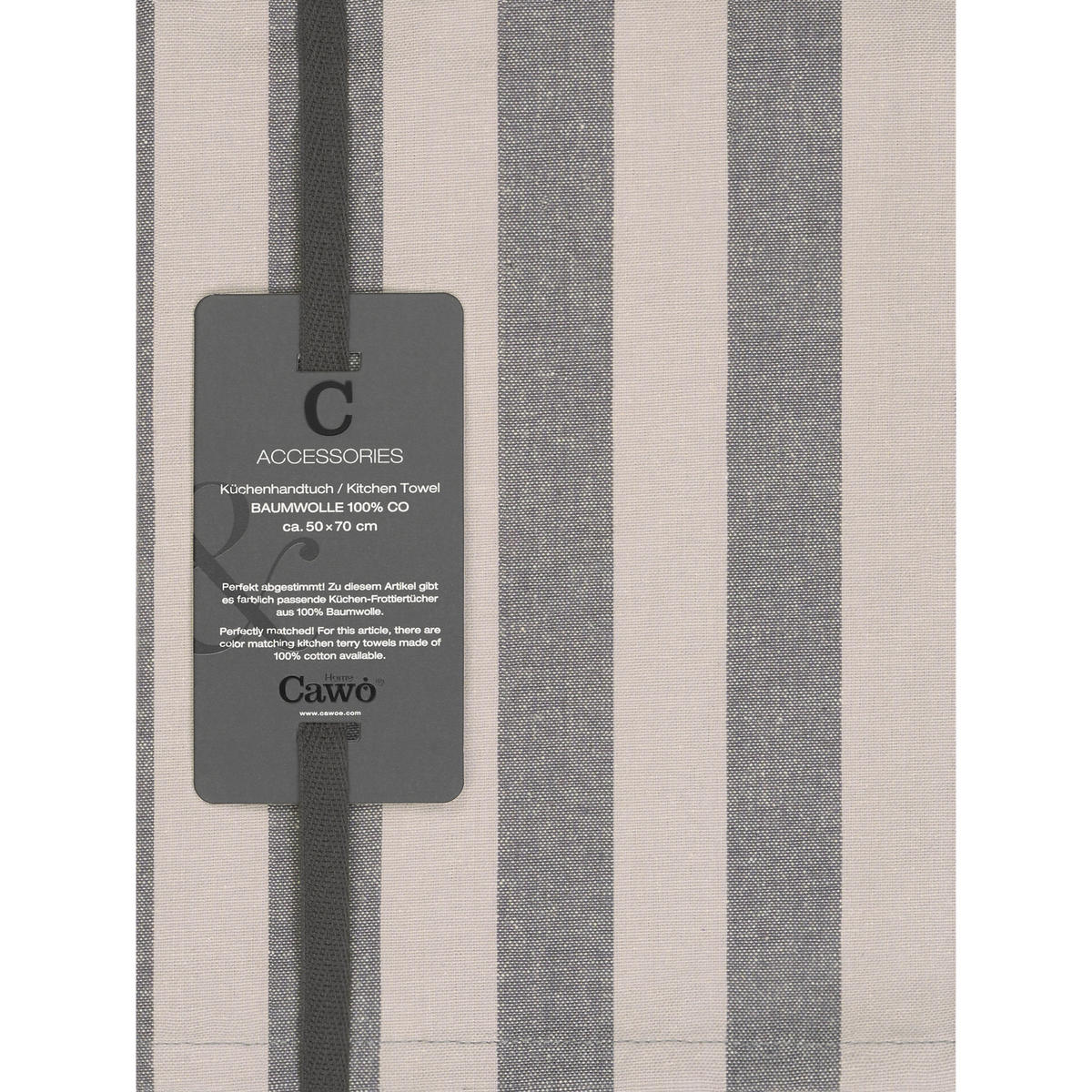 GESCHIRRTÜCHER PRINTS & STRIPES STREIFEN 546 PLATIN/GRAU - 73 - Grau, Textil (50/70cm) - Cawö