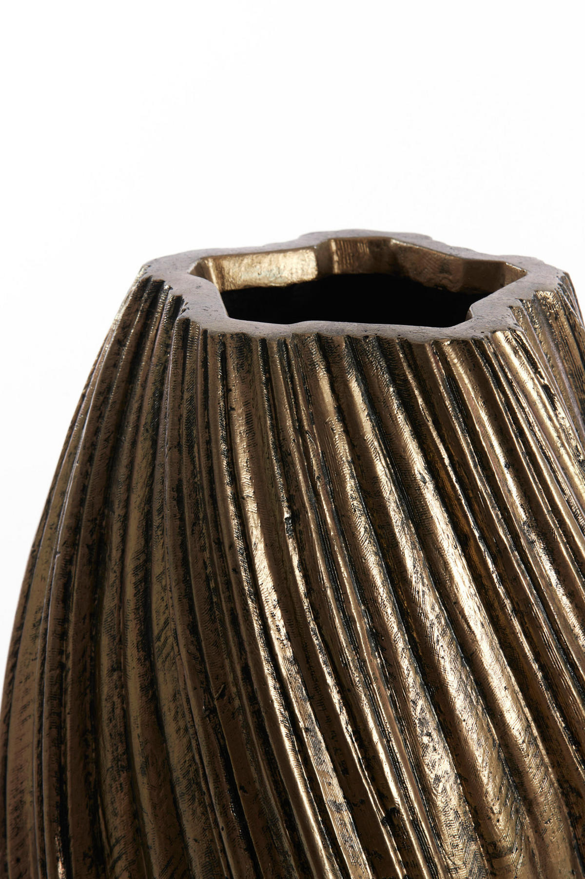 VASE Yatung Bronze Ø30/52 cm - Bronzefarben, Stein (52cm) - Light & Living