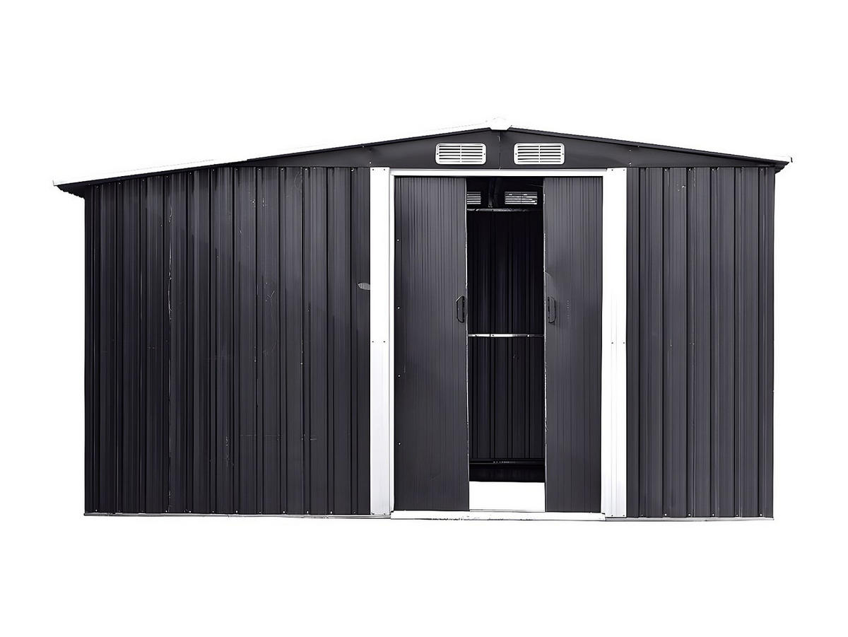 SCHREBERGARTENHAUS - 313 cm x 302 cm - metall - anthrazitgrau Lery - Anthrazit, Metall (313/154/302cm) - Vente-Unique