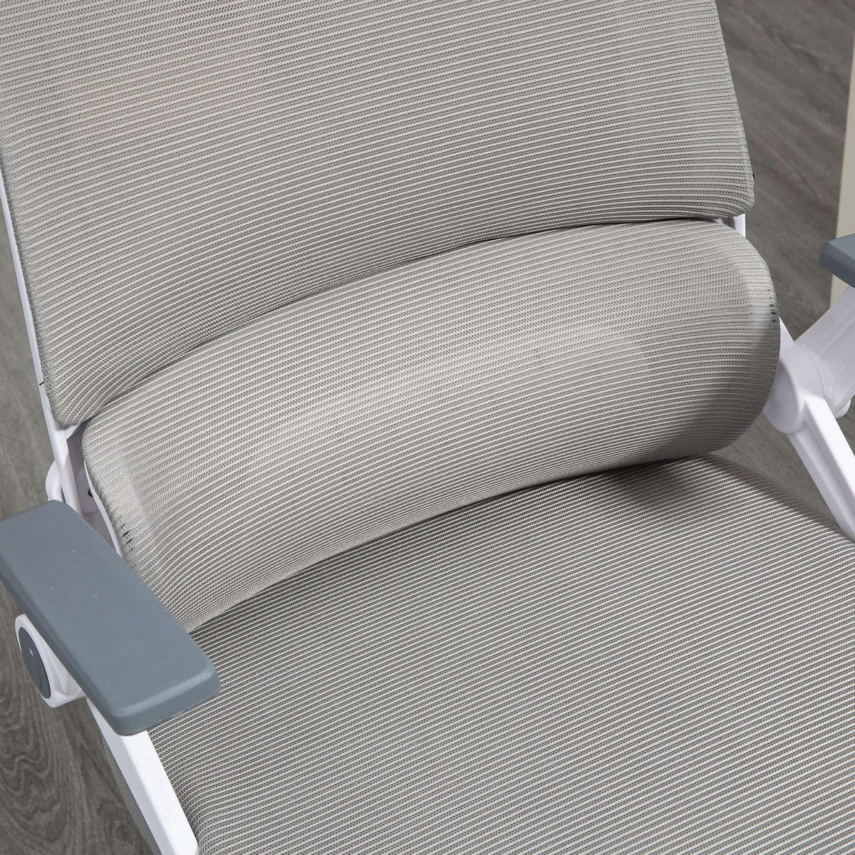 KANCELÁŘSKÁ ŽIDLE Ergonomická, kancelářská židle s nastavitelnou opěrkou hlavy, síťovina, šedá - šedá, textil (61/121.5/60cm) - Vinsetto