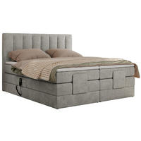 BOXBETT COMFORTO 140/200 - Hellgrau Struktur - H3 - Hellgrau, Holz/Textil (140/200cm) - MKS