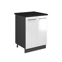 SKŘÍŇKA POD DŘEZ Fame-Line, Bílá vysoký lesk/Antracit, 60 cm - antracitová/vysoce lesklá bílá, kompozitní dřevo (60/82/60cm) - Vicco