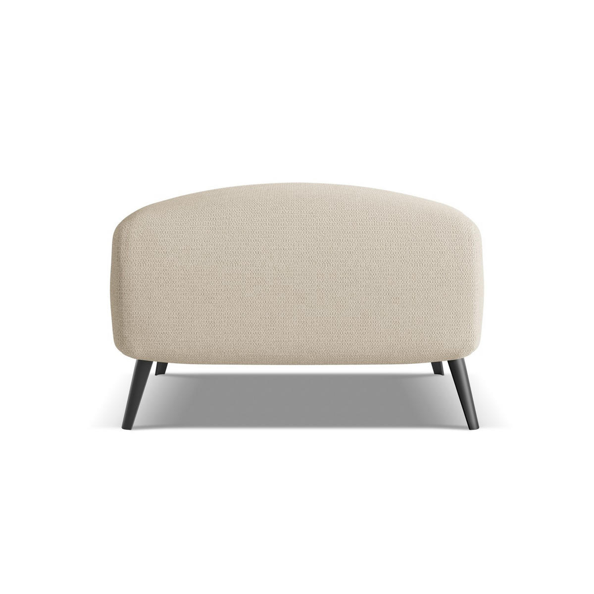 POUF Chenille Stoff Beige - Beige/Schwarz, Textil/Metall (65/44/65cm) - LaMiaSofa
