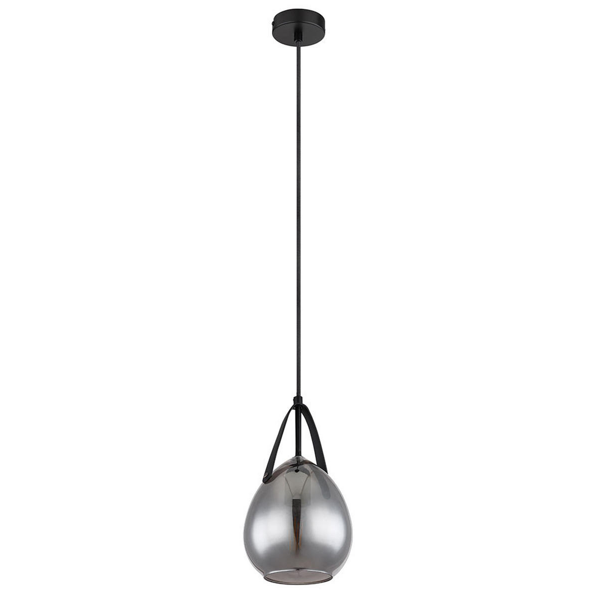 HÄNGELEUCHTE Metall Schwarz rauch - Schwarz, Glas (15/15/120cm) - Globo Lighting