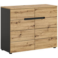 KOMMODE Nova in Basalt grau Nachbildung und Artisan Nachbildung B/H/T: 100x81x40 cm - Grau, Holzwerkstoff (100/81/40cm) - Homes & Jones
