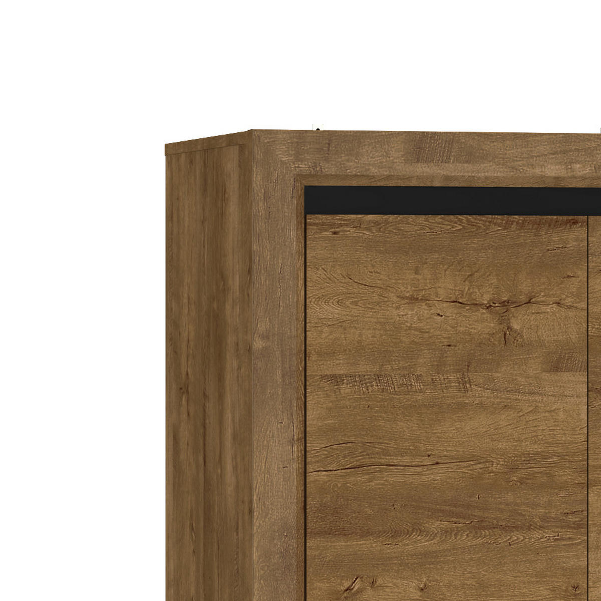 KLEIDERSCHRANK Baltica Lefkas Eiche / schwarz 90 / 54 / 200cm - Eichefarben/Braun, Holz/Holzwerkstoff (90/200/54cm) - Feldmann-Wohnen