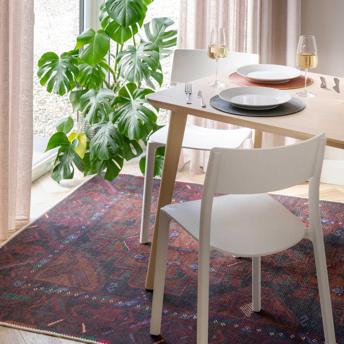 FLACHWEBETEPPICH Caris Multi - Rot, Textil (200/290cm) - Kukoon Rugs