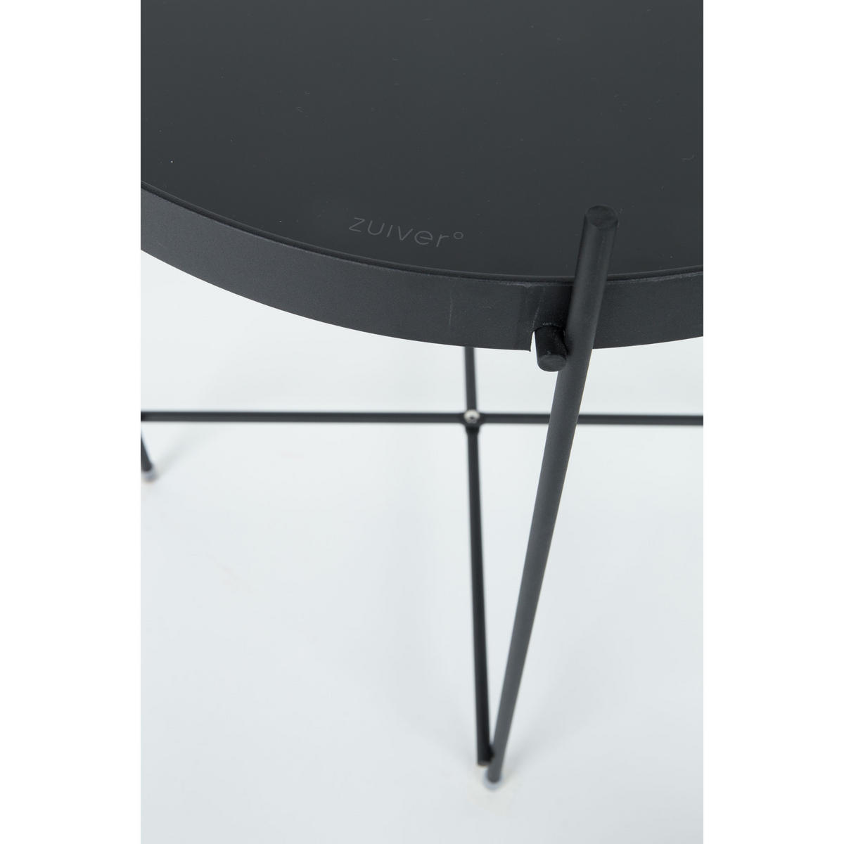 BEISTELLTISCH Cupid Rund 43 cm Schwarz - Schwarz, Glas (43/43/45cm) - Zuiver