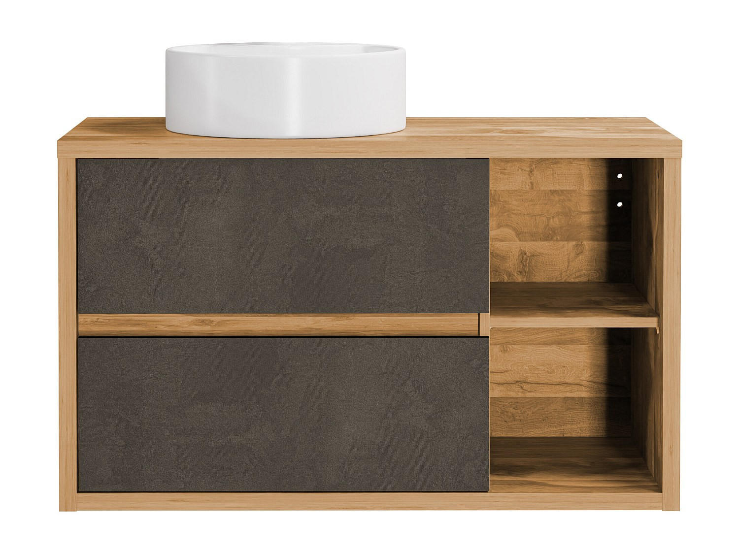 EINZELWASCHTISCH - 100 cm x 45.5 cm - Holz, Platte - Naturfarben Hell - TIKITIKI - Naturfarben, Holz (100/60/45.5cm) - Vente-Unique