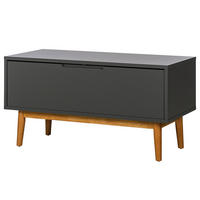 GARDEROBENBANK - Eichefarben/Grau, Holzwerkstoff (95/49/40cm) - home24