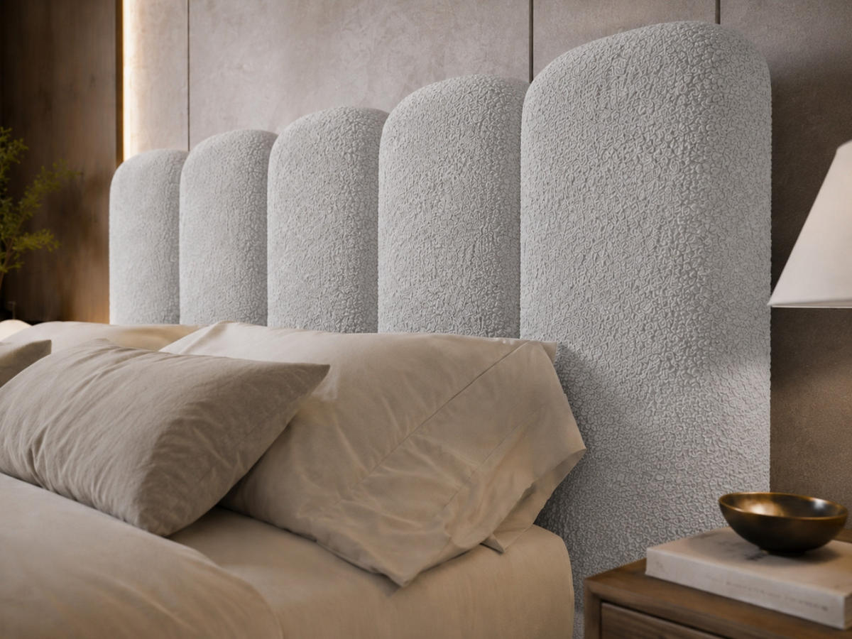 POLSTERBETT TEDDY 140x200 cm in Grau mit Metalllattenrost, Bettkasten, gepolstertes Kopfteil Bouclé-Stoff - Grau, Holz/Textil (140/200cm) - EMLAR Home