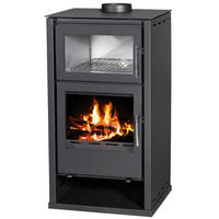 KAMINOFEN Regina F-W Schwarz mit Backfach 8,65 kW Stahl 96,2/51,2/51,2 cm - Schwarz, Kunststoff (80/175/120cm) - Conforto
