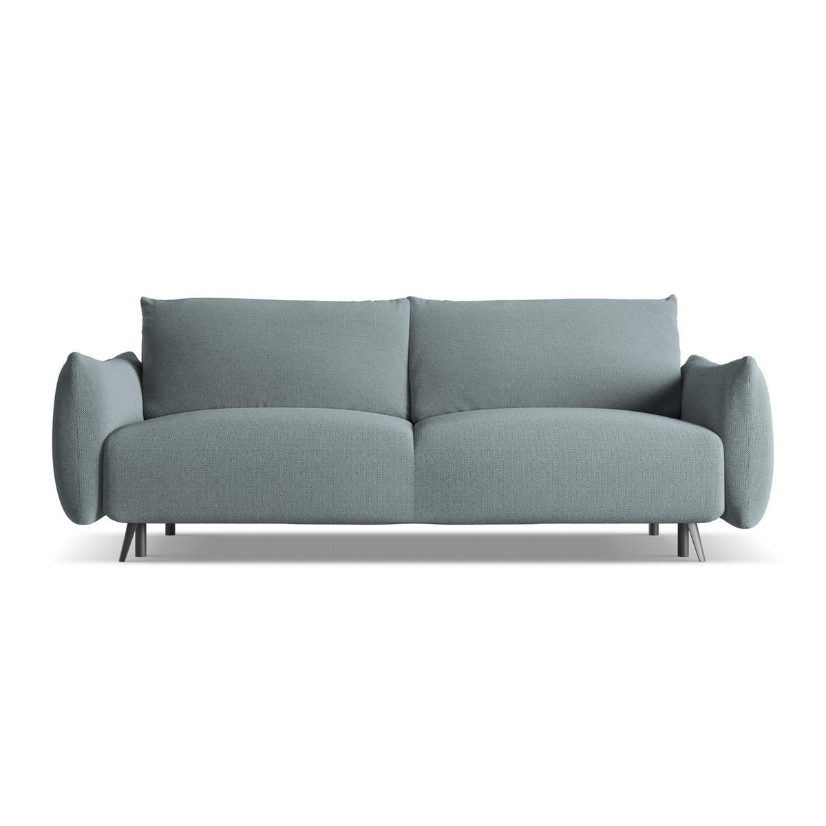 3-SITZER SOFA mit Schlaffunktion Chenille Stoff Blau - Blau/Blaugrau, Textil/Metall (230/86/105cm) - LaMiaSofa