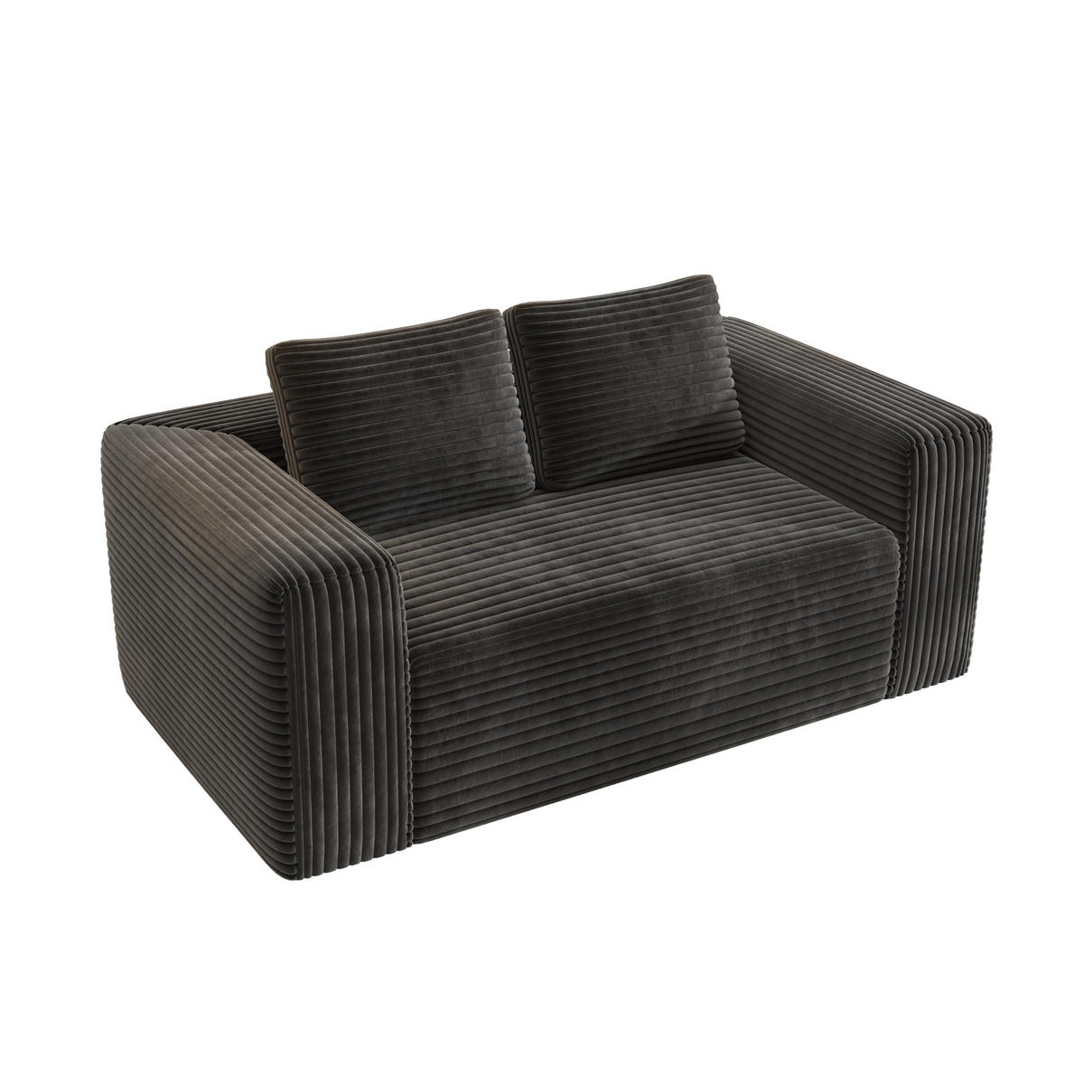2-SITZER SOFA Cord Schwarz - Schwarz, Textil (160/58/88cm) - WISHDOR