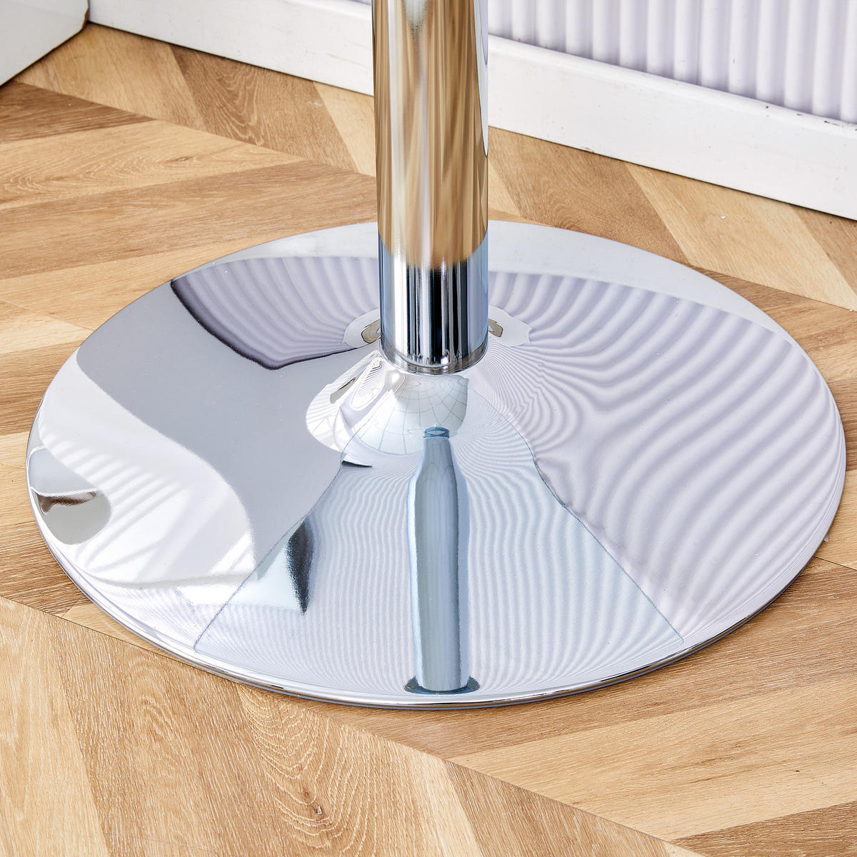 ESSTISCH Ø 85 cm Runder in Glas & Silber - Chromfarben, Glas (85/85/76cm) - Urban Meuble