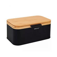 BROTKASTEN Schwarz 30/14/20 cm 41160 - Schwarz, Holz (14/20/30cm) - Kinghoff 