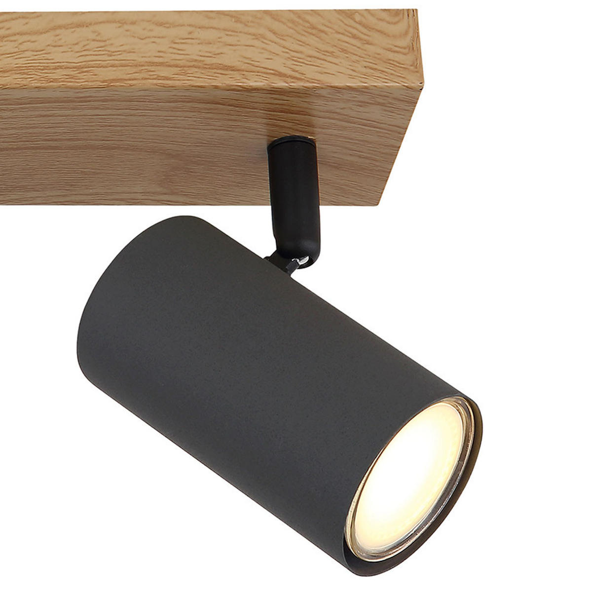 DECKENSTRAHLER Metall Holzoptik Braun 2 flammig - Braun, Metall (26/6/12cm) - Globo Lighting