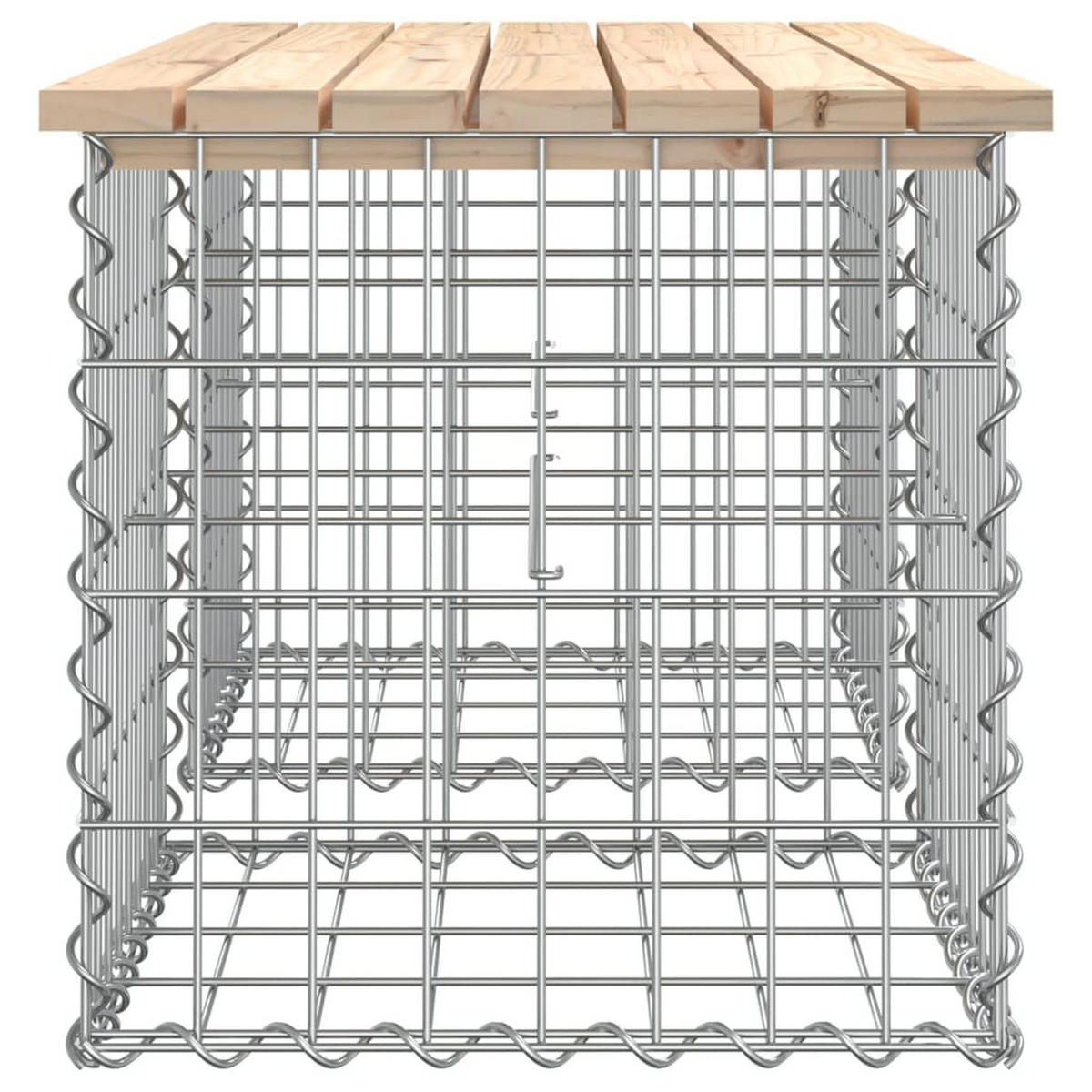 GARTENBANK aus Gabionen 103x44x42 cm Massivholz Kiefer - Braun, Holz (103/42/44cm) - furnicato