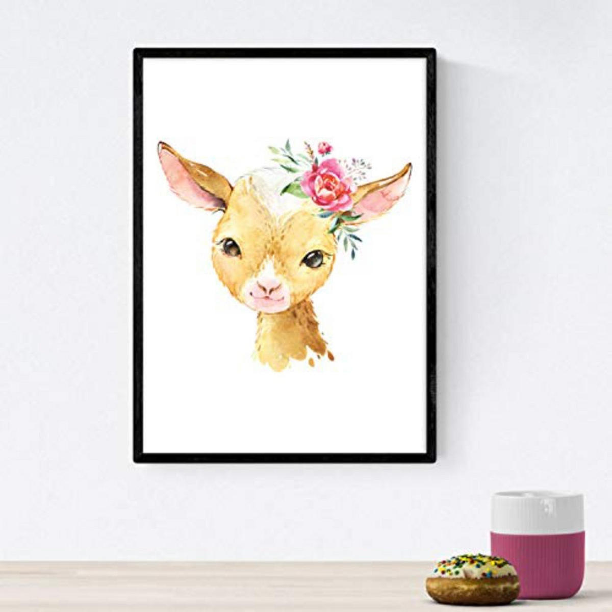 POSTER Set mit 4 Leon AlpacaKaninchen und Kuh A3 Rahmenlos - Klar, Papier (29.7/3cm) - Nacnic