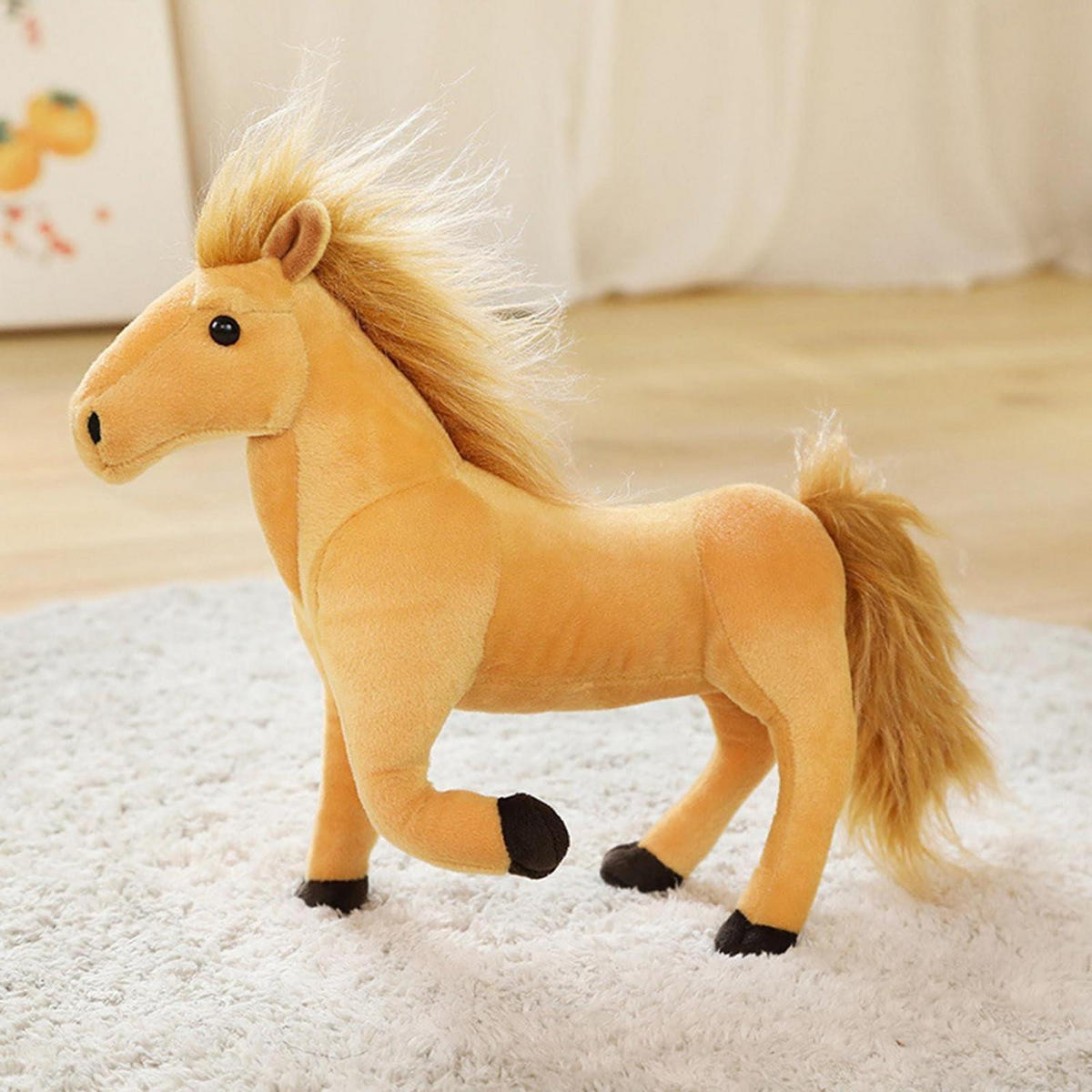 PLÜSCHTIER Pferd 32 cm stehend braun - Braun, Textil (8/26cm)