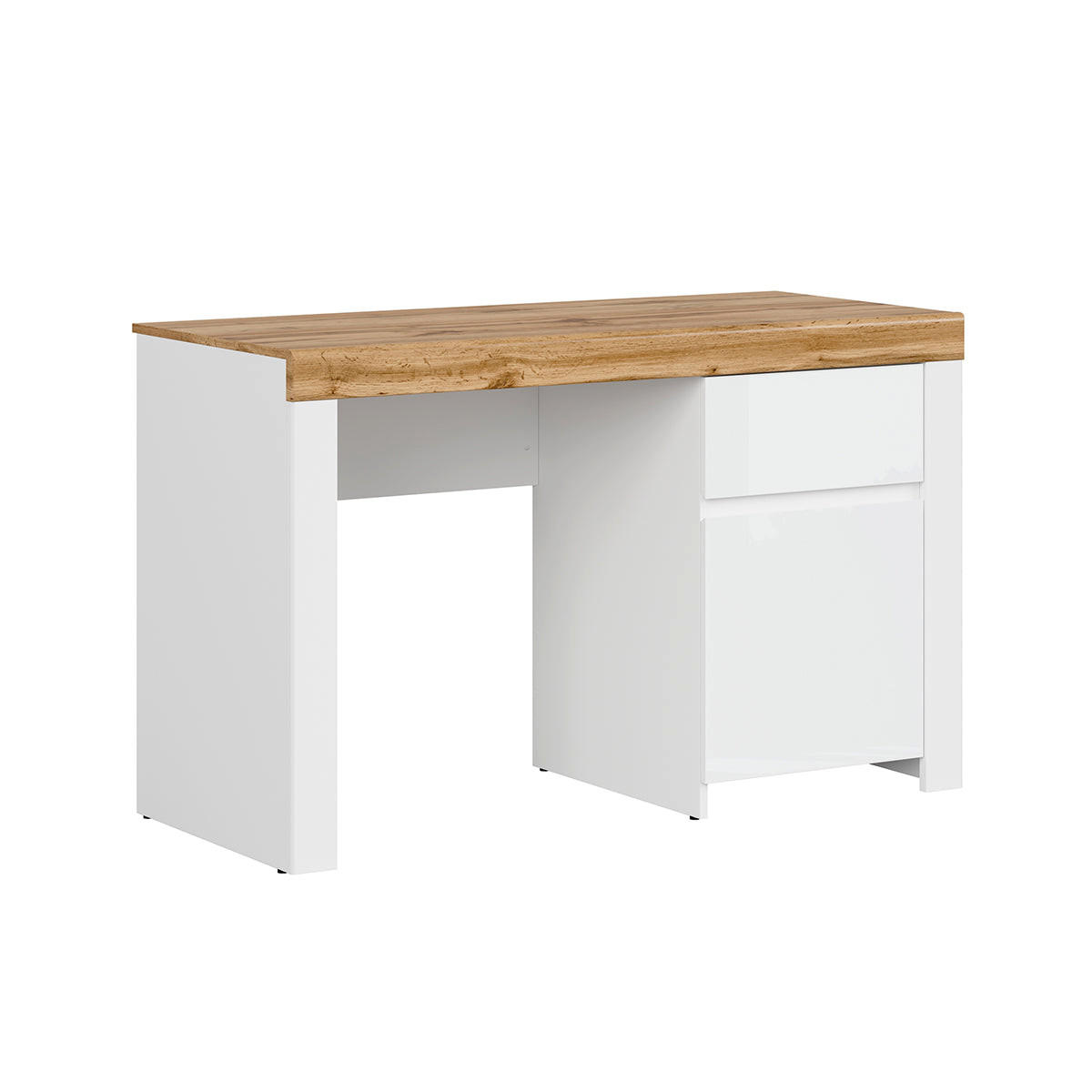 SCHREIBTISCH Hella Weiß und Holz - Weiß, Holzwerkstoff (56/130/82cm) - Petits-meubles