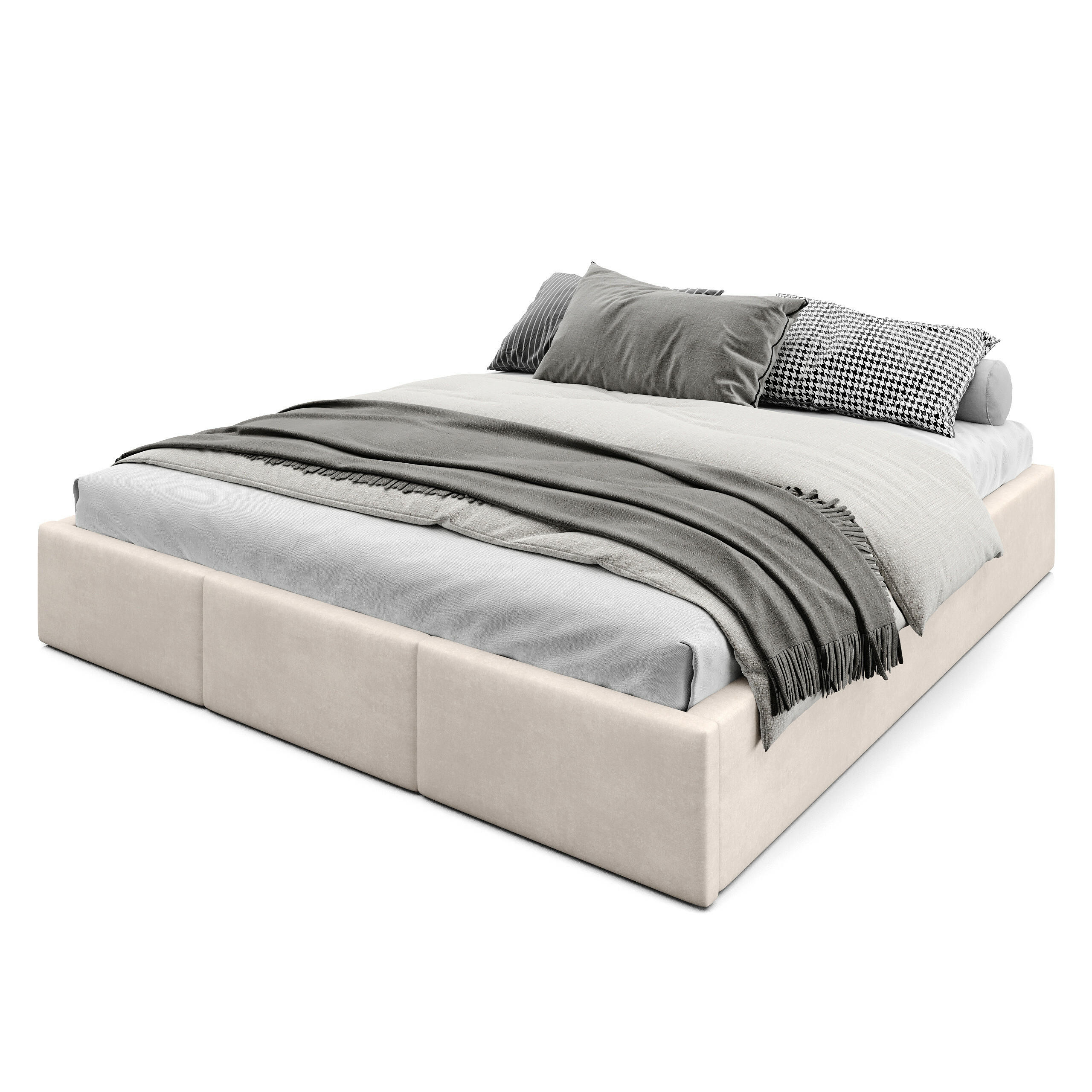 POLSTERBETT für Schlafzimmer Bett mit Stauraum Creme 180x200cm - Creme, Holzwerkstoff/Textil (180/200cm) - Muralo