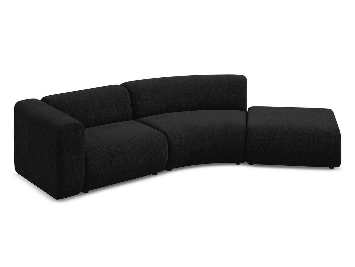 4-SITZER-SOFA Chenille Stoff Schwarz - Schwarz, Kunststoff/Textil (335/70/166cm) - Makamii