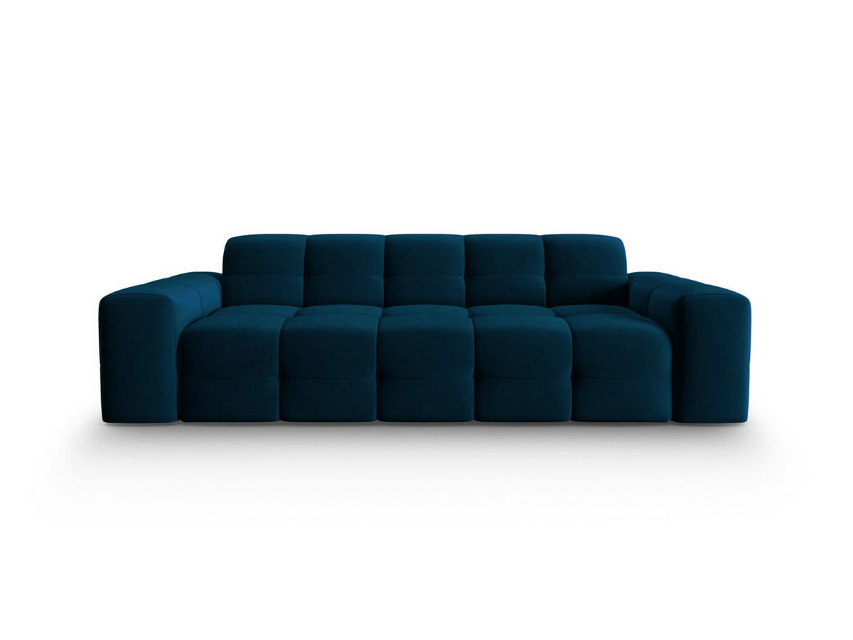 SOFA Kendal aus Samt marineblau 3 Sitzplätze - Blau, Textil (103/79/222cm) - Micadoni