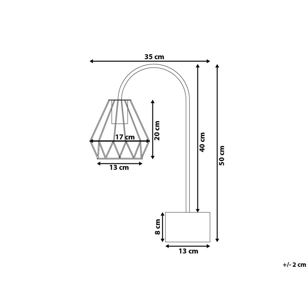 TISCHLAMPE Mooni 35/13/50 cm - Messingfarben, Metall (35/13/50cm) - Beliani