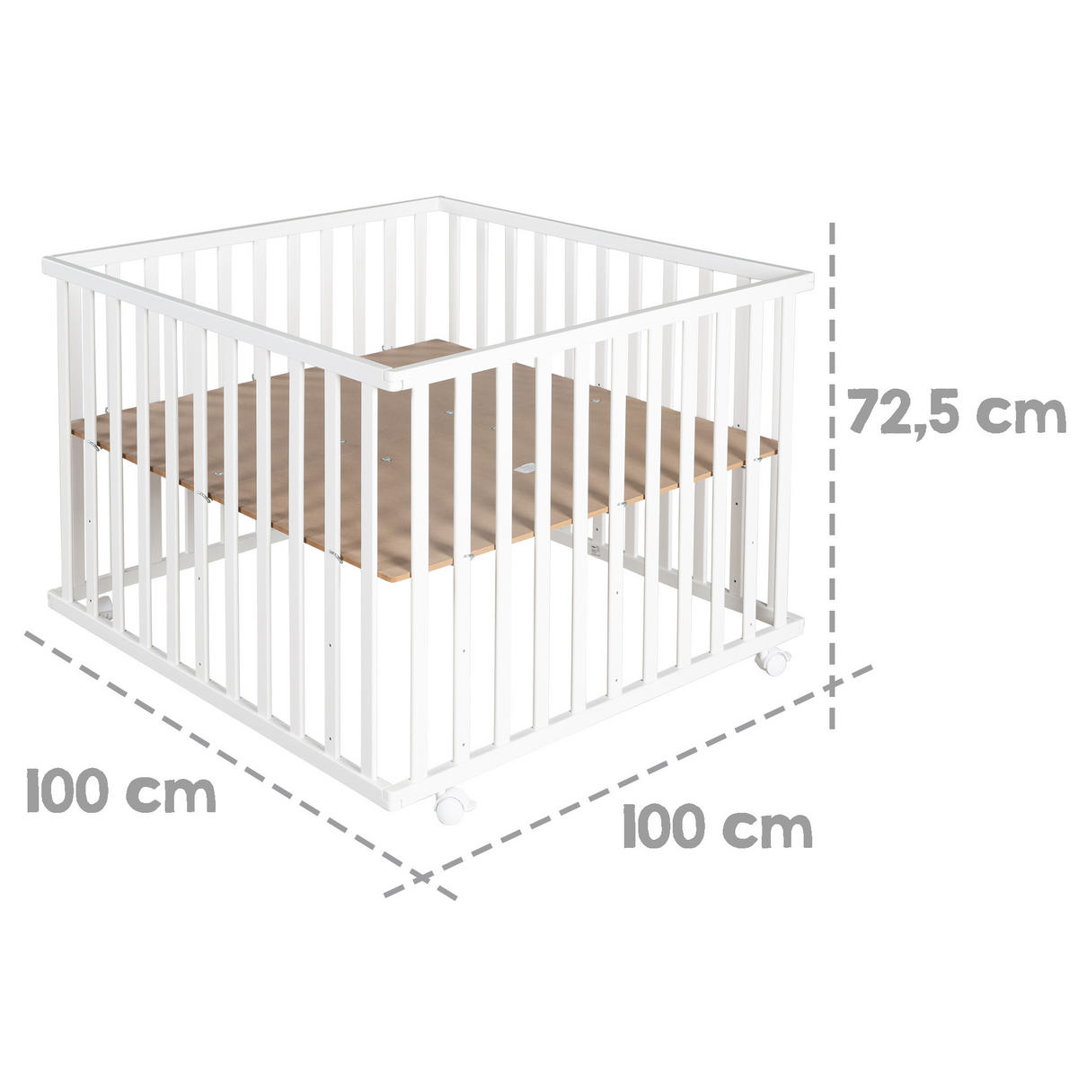 LAUFGITTER 100x100, Little Stars - Weiß, Holzwerkstoff (94.5/72/94.5cm) - Roba
