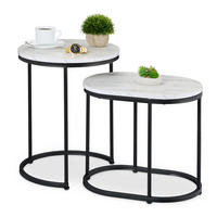 SATZTISCH-SET 2-tlg. - Multicolor, Holzwerkstoff/Kunststoff (40/40/51cm) - Relaxdays