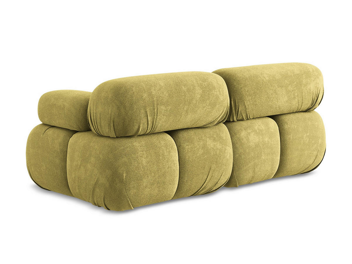 2-SITZER-SOFA Chenille Stoff Grün - Limette/Schwarz, Kunststoff/Textil (190/70/96cm) - Makamii